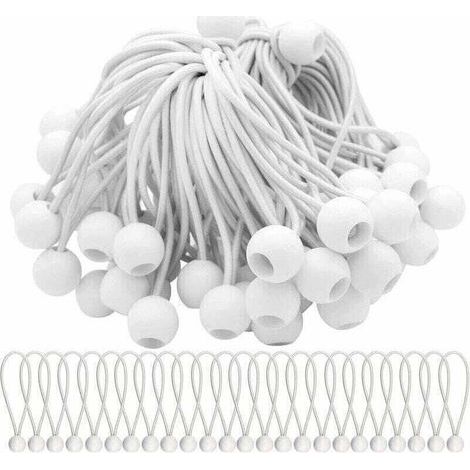Packung mit 40 elastischen Spannern, elastischen Kordeln mit Kugeln, Bungee-Seilen, elastischen Kugeln für Festzelte, Zelte, Banner und Planen (1/4)