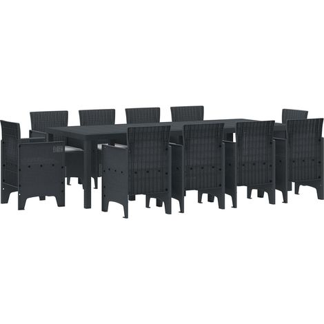 Maison Exclusive - Set da Pranzo per Giardino 11 pz Antracite Polipropilene (1/5)