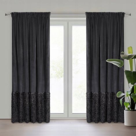Cinta para cortinas semiopacas, tipo túnel, con ojales, 140 cm x 270 cm, 1 unidad. (1/5)