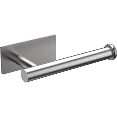 Portarotolo da parete in acciaio inox 304, non necessita di fori, autoadesivo, argento, taglia unica. (1/4)