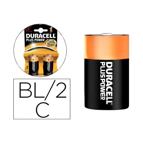 Pack 2 pilas tipo c recargables duracell hr14 - nimh - 1.2v - 3000mah - admiten hasta 1000 recargas