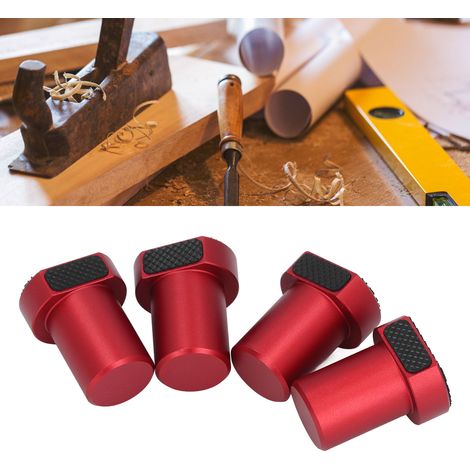 20 mm hoher Tischstopper aus rotem Holz mit Befestigungsklammern, rutschfesten Aluminiumlegierungspads und Schnellverschlusssystem. (1/5)