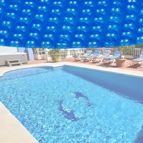 Bache à bulle été 140µ bleue pour piscine ronde 3m60 (1/2)