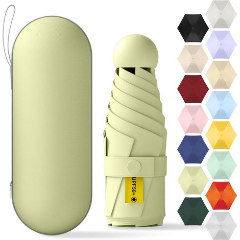 Parapluie de poche enfant, boîte rangement incluse, protection UV, 6 os, résistant tempête, ultra portable. (1/5)