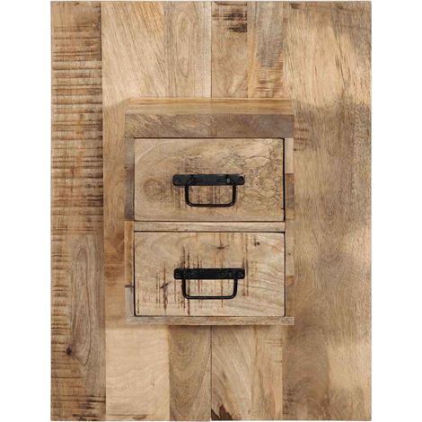 Maison Exclusive - Comodino 60x32x80 cm in Legno Grezzo Massello di Mango (1/5)