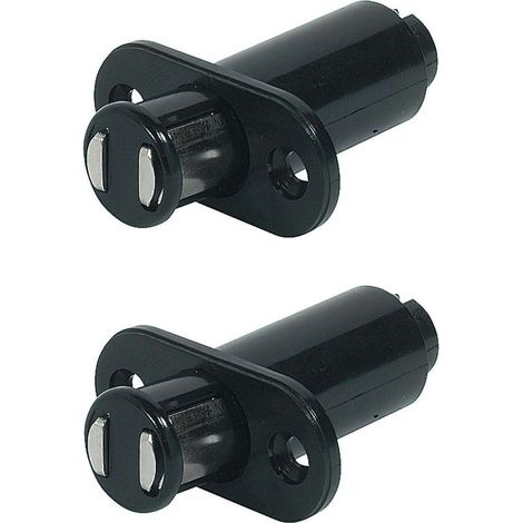 Loqueteau magnétique noir pour porte en verre – 2x – Aimant rond – Pour placard et étagère vitrine – Meuble TV (1/2)