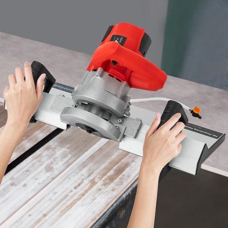 Professioneller Fliesenschneider Elektrischer 43-Grad-Fliesenschneidemaschine mit Aluminiumplatte und Sägeblatt Präzisions Fliesenfasenwerkzeug geeignet für Fliesen/Keramikfliesen (1/5)