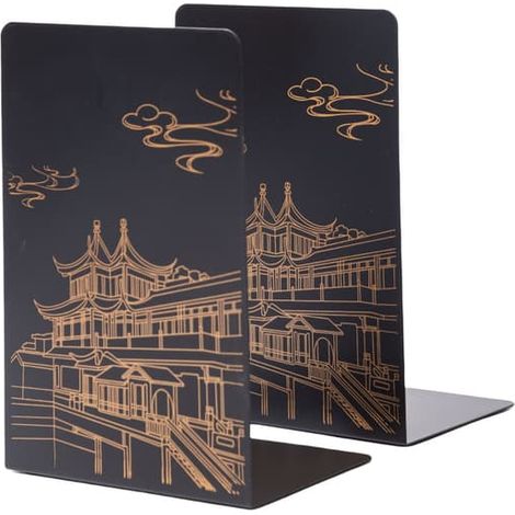 Serre-livres en métal, en forme de L (lot de 2) (1/4)