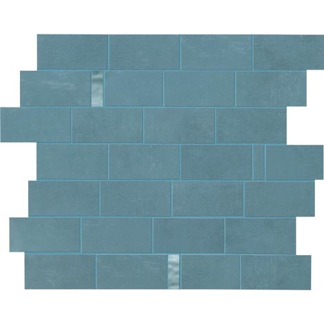 Mosaïque effet Béton Bleu Cendré Brick 33,3x29,7x0,85 cm Mat Vetrano - Mur intérieur (vendu par carton de 0,594 m²) - RO'MA CARRELAGE