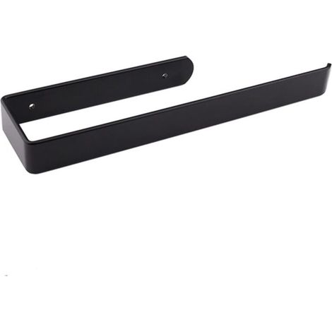 1 barre porte-serviettes mural adhésif ou vissé, 31,5 cm, 7,6 cm de saillie, aluminium noir, salle de bain cuisine (1/5)