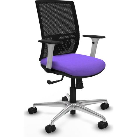 Chaise de bureau piqueras y crespo Yunquera dossier maille bras blancs (1/2)