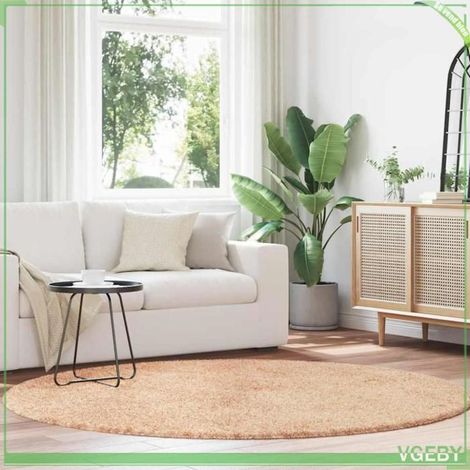4102917 Tapis Shaggy à poils longs NAVARRA beige 200x200 cm polyester (1/5)