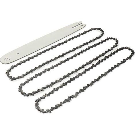 TEMPSA 3PCS Chaîne Guide 16 Pouces 55 Maillons Pour Tronçonneuse STIHL 009 012 021 E180 MS180 MS190 MS250 HT70 (1/4)