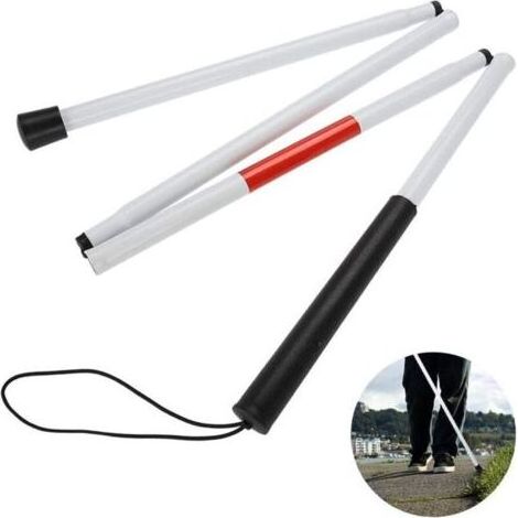 Pair Canne pour Aveugles, l'Aluminium Klappstock Anti-Dérapant Nuit réfléchissant Meilleure Mobilité d'une Béquille pour les Malvoyants (1/5)