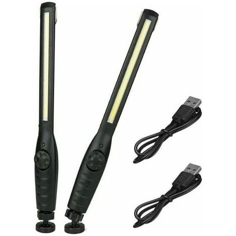 LaBlanc - 2 Stück magnetische LED-Arbeitsleuchte, superhelle, wiederaufladbare Taschenlampe für Garage, Camping, Wandern, Autoreparatur, Notfall [Energieklasse A] (1/5)