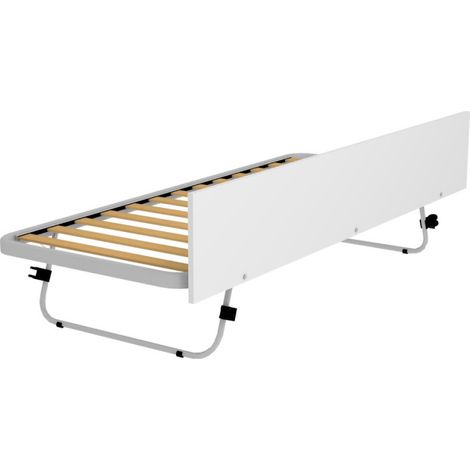 Rete estraibile 80x190 con gambe a scatto e frontale di finitura - Bianco