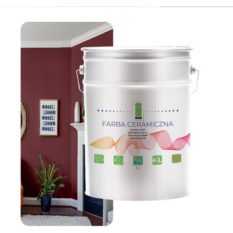 PITTURA MURALE IN CERAMICA, LAVABILE, MARRONE CALDO, 5L, ANTIMACCHIA (1/5)