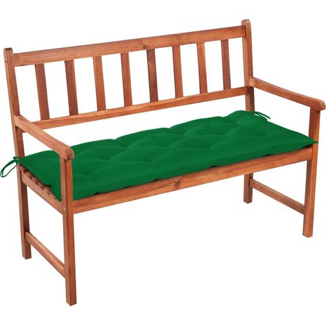 Banc de jardin meuble de patio d'extérieur terrasse avec coussin 120 cm bois d'acacia massif (1/3)