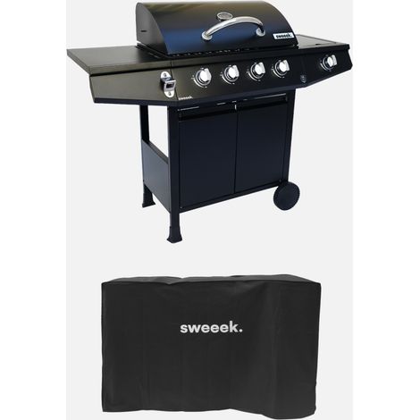 Barbacoa de gas de 4 quemadores con 1 quemador lateral (1/5)