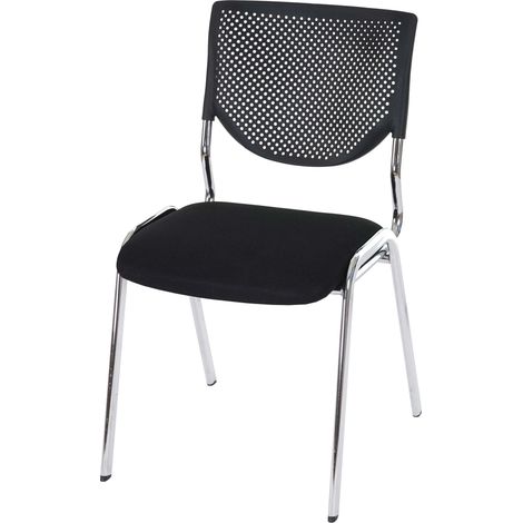 Sedia ufficio conferenza impilabile T401 tessuto struttura cromo colore nero (1/5)