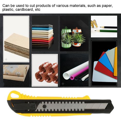 Couteau utilitaire artisanat manche caoutchouc acier inoxydable découpe papier plastique carton (TU-520A) (1/5)