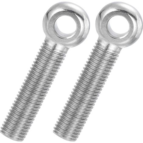 2 Pcs Boulon à Œil M16x80mm Boulon à Œillet de Levage pour Balancement d'Épaule, Vis Filetage Complet en Acier Inoxydable 304, Filetage Métrique Trou Coulissant, Couleur Argentée (1/5)