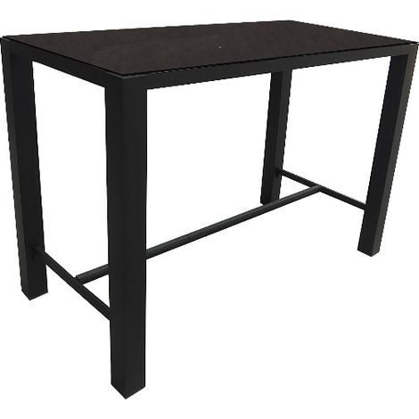 PROLOISIRS Table haute extensible Stoneo en aluminium/céramique - 140 x 74 cm - graphite/anthracite