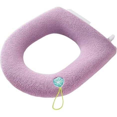 Coussin de siège de toilette avec poignée, housse douce et épaisse pour un confort optimal dans la salle de bain, couleur taro (1/5)