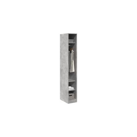 Armoire dressing 1 penderie 3 étagères 30cm - Collection Klozer-Gris béton (1/5)