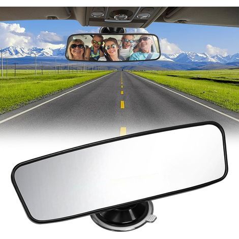 Rétroviseur Intérieur 200x60 mm, Rétroviseurs Voiture à Ventouse, Rétroviseur Conduite Accompagnée Rotation à 360°, Miroir Rétroviseurs Intérieur Amovible, pour SUV Fourgonnettes Camions (1/5)