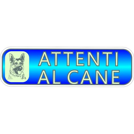 Targhetta Adesiva 3D Fotoluminescente "Attenti al cane".