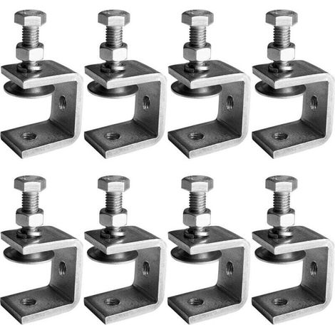 Set di 8 morsetti a C resistenti in acciaio inox 304, per morsetti, pinze e tenditori, utensili per la lavorazione del legno, fai da te e riparazioni automobilistiche.