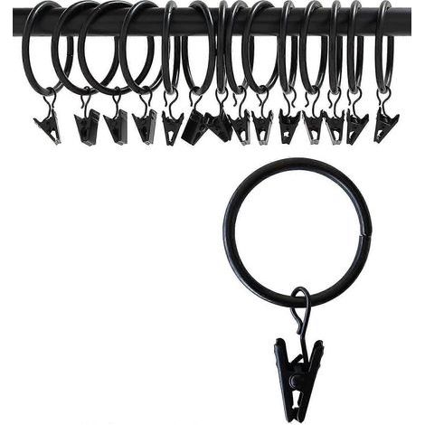 Curtain clips with 50mm rings, pack of 16 - Rust-resistant matte stainless steel (1/5)