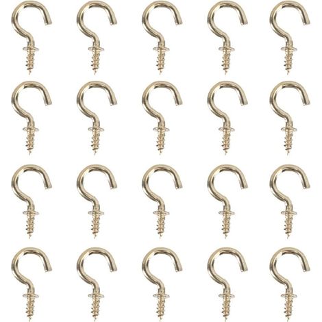 50 crochets muraux bois, 1/2 pouce, acier/bois, pour plantes (1/5)