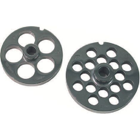 PIASTRE IN ACCIAIO TEMPRATO PER TRITACARNE ELETTRICI- - n°12 foro mm.10 - 1 blister REBER