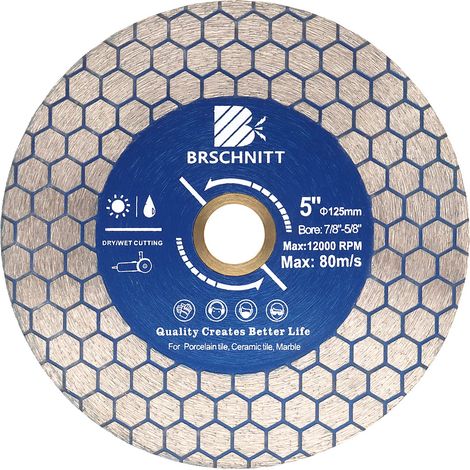 1 - Disque Diamant - Lame De Scie - Double Face Pour Porcelaine Céramique Marbre Granit Coupe Et Meulage Humide Ou Sec 125x25mm (1/5)