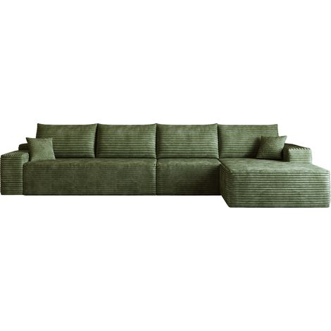 Modulares Ecksofa ohne Polsterung, 340 cm, grün, Stoff, L-Form mit Chaiselongue (1/5)