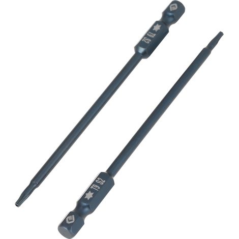 Embout de tournevis Torx S2 avec trou, tête simple, H6.3, avec trou, diamètre 100 mm, Torx T9. (1/5)