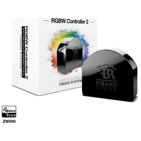 FIBARO FGRGBWM-442 RGBW Controller 2/Z-Wave Plus - Universal LED Light Strips Controlador, Negro (1/2)
