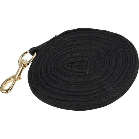Corde d'entraînement pour chevaux de 8,2 m, poignée souple et confortable, avec attache rapide pour licol, noire. (1/5)