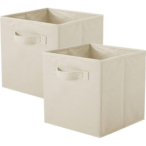 Bacs de rangement, cubes de rangement pliables en tissu et tiroir de rangement en tissu pour placard et rangement de jouets, lot de 2 (beige) (1/4)