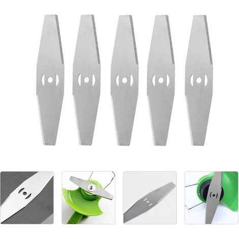 Ersatz-Stahlmesser für Rasenmäher – zum Entfernen von Gestrüpp – 5 Stück, 15 cm lang, 5 mm Lochabstand (1/5)
