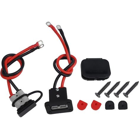 Connettore batteria Anderson a sgancio rapido da 50 A, cavo in rame stagnato da 8 AWG, impermeabile e resistente, per rimorchi, ATV e apparecchiature elettriche nautiche. (1/5)