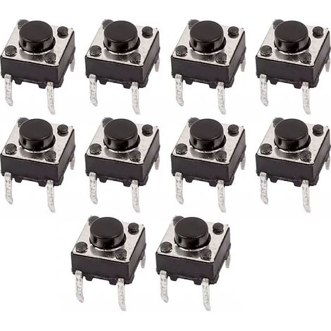 Microinterruptores 6x6 mm para mandos a distancia de puerta de garaje, juego de 10