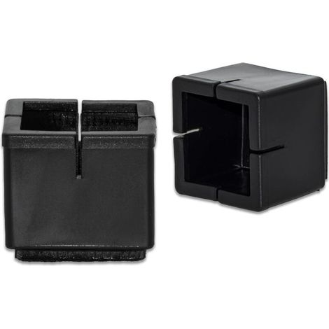 4 pièces Capuchons de Jambe de Chaise carré avec Coussinets en Feutre, PVC Noir Capuchons de Protection pour Pieds de Chaise, Planeurs de Meubles, [49 à 55mm] (1/5)