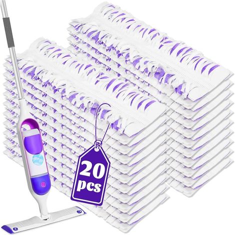 Lot de 20 tampons jetables compatibles avec Swiffer Power Mop Recharges pour balai Swiffer Power, recharges de tampons humides pour nettoyage du sol (1/5)