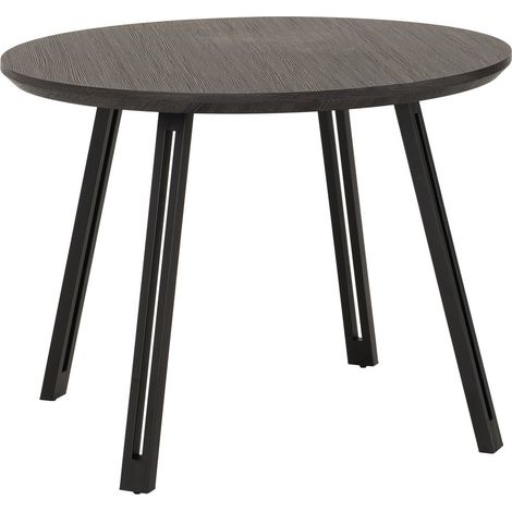 Quebec Round Dining Table - L110 x W110 x H75.5 cm - Black Wood Grain
