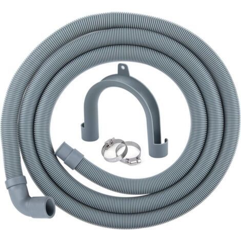 Tuyau de Vidange pour Machine à Laver,2 m Tuyau D'évacuation pour Lave-linges et Lave-vaisselles,Rallonge de tuyau y Compris Support et Colliers de Serrage (1/4)