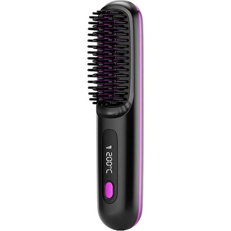 Lisseur sans fil version améliorée, lisseur portable pour femmes, format voyage, 2 en 1, rechargeable par USB