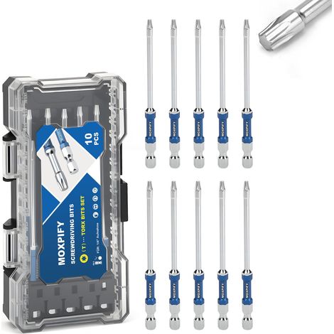 Lot de 10 embouts Torx T15 de 100 mm de longueur avec tige hexagonale de 6,35 mm, embouts de vissage pour visseuse sans fil, idéal pour l'artisanat et le bricolage (1/5)